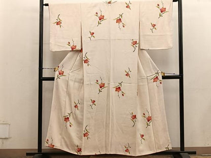 平和屋着物■上質な小紋　枝花文　正絹　逸品　BAAY1349mz