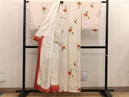 平和屋着物■上質な小紋　枝花文　正絹　逸品　BAAY1349mz