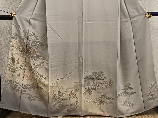 平和屋着物■豪華色留袖　総刺繍　スワトウ刺繍　人物風景文　暈し染め　正絹　逸品　BAAY1352mz