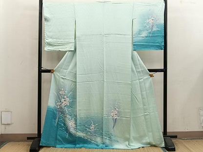 平和屋着物■訪問着　刺繍　流水花文　暈し染め　銀彩　やまと誂製　正絹　逸品　BAAY1353mz