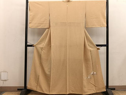 平和屋着物●京加賀友禅　百貫達雄監修　色無地　玉蜀黍色　正絹　逸品　BAAY1356mz