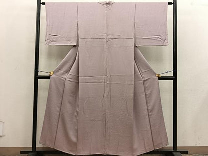 平和屋着物■上質な色無地　宍色　霞地紋　正絹　逸品　BAAY1371mz