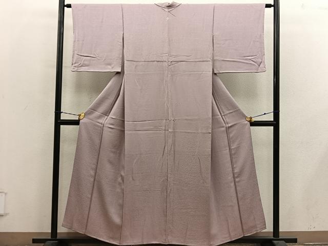 平和屋着物■上質な色無地　宍色　霞地紋　正絹　逸品　BAAY1371mz