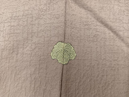 平和屋着物■上質な色無地　宍色　霞地紋　正絹　逸品　BAAY1371mz