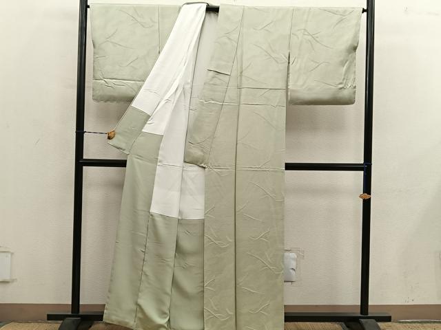 平和屋着物●上質な色無地　草葉地紋　蒸栗色　正絹　逸品　BAAY1376mz