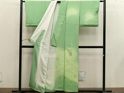 平和屋着物■訪問着　刺繍　流水花文　暈し染め　正絹　逸品　BAAY1379mz