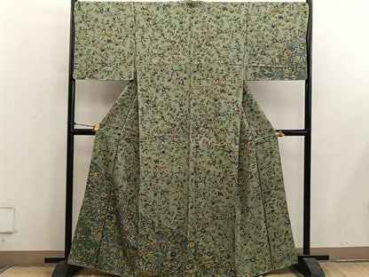 平和屋着物●訪問着　更紗花文　金彩　正絹　逸品　BAAY1386mz