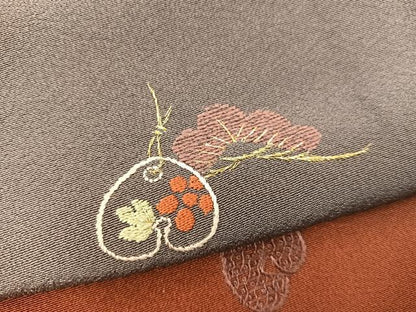 平和屋着物●訪問着　総刺繍　梅花文　暈し染め　金糸　正絹　逸品　BAAY1401mz