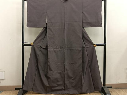 平和屋着物■上質な紬 格子柄 正絹 逸品 BAAY1408mz