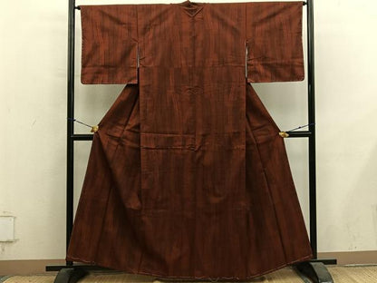 平和屋着物■本場大島紬　7マルキ　幾何学文様　正絹　逸品　未使用　BAAY1418mz