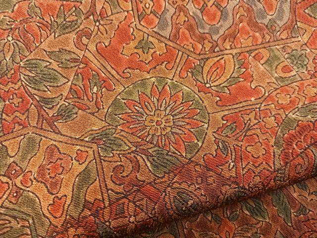 平和屋着物●上質な小紋　更紗花文　正絹　逸品　未使用　BAAY1421mz