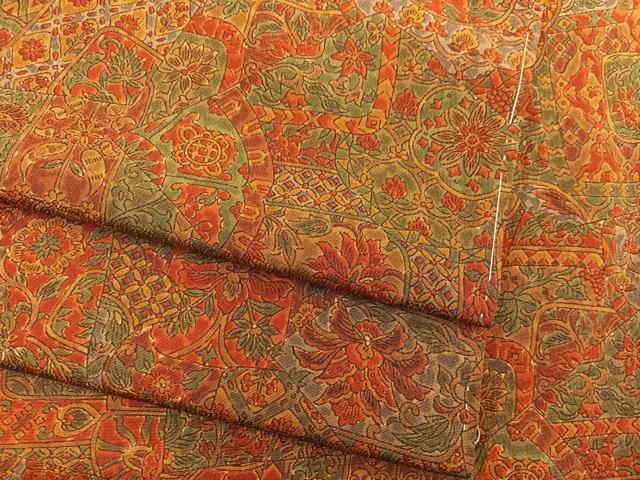 平和屋着物●上質な小紋　更紗花文　正絹　逸品　未使用　BAAY1421mz