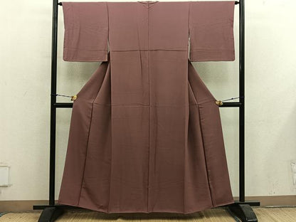平和屋着物■上質な色無地　紅檜皮色　正絹　逸品　BAAY1426mz