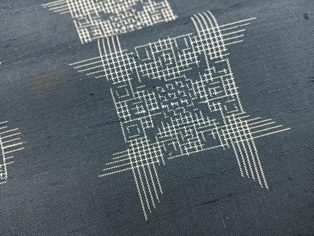 平和屋着物■上質な紬　幾何学文様　正絹　逸品　BAAY1431mz