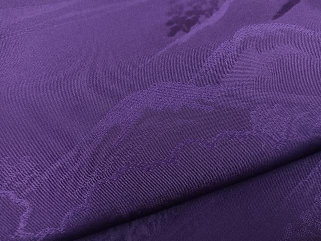 平和屋着物●上質な色無地　遠山地紋　深紫色　正絹　逸品　未使用　BAAY1435mz