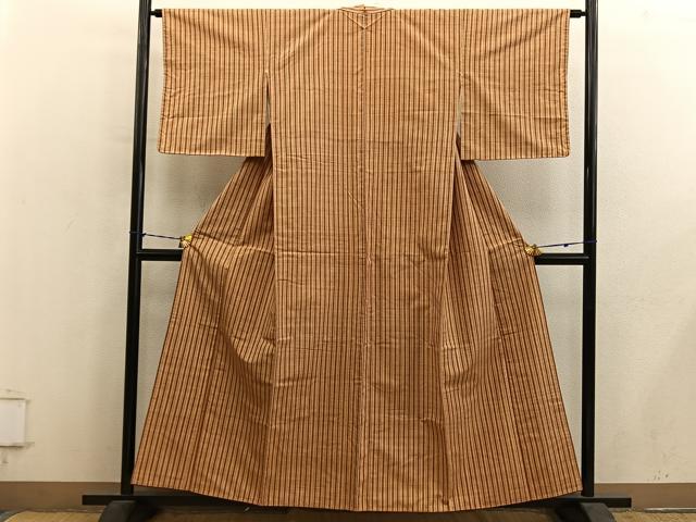 平和屋着物■上質な紬　間道　金彩　正絹　逸品　BAAY1440mz
