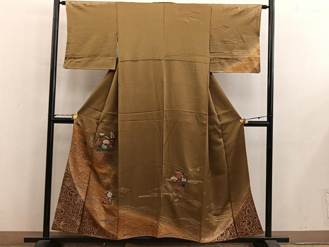 平和屋着物■訪問着　橘文　暈し染め　金彩　正絹　逸品　BAAY1442mz