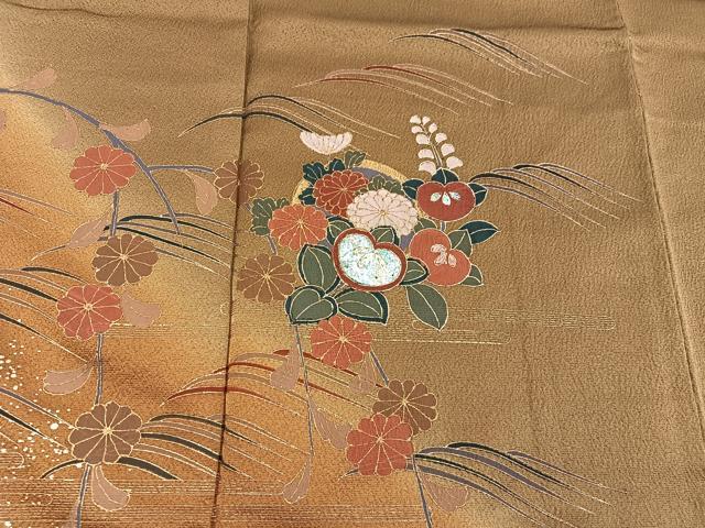 平和屋着物■訪問着　橘文　暈し染め　金彩　正絹　逸品　BAAY1442mz
