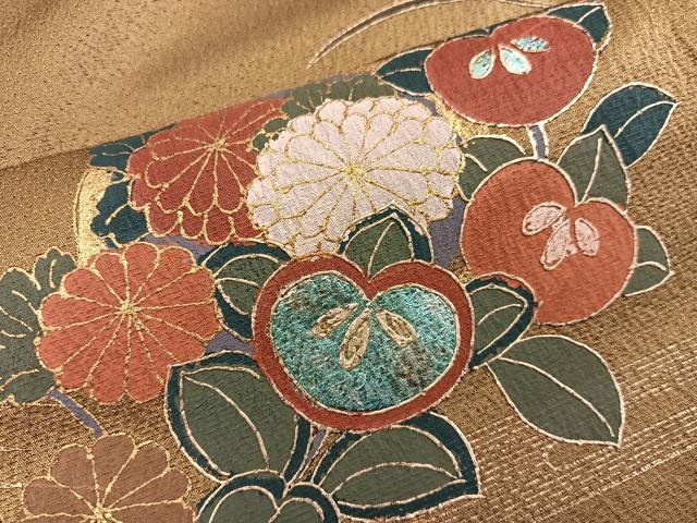 平和屋着物■訪問着　橘文　暈し染め　金彩　正絹　逸品　BAAY1442mz