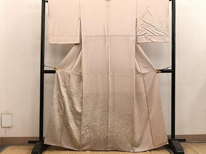 平和屋着物■訪問着　刺繍　菊花文　正絹　逸品　BAAY1444mz