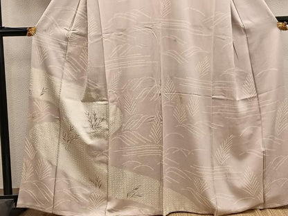 平和屋着物■訪問着　刺繍　草葉文　銀彩　正絹　逸品　BAAY1461mz