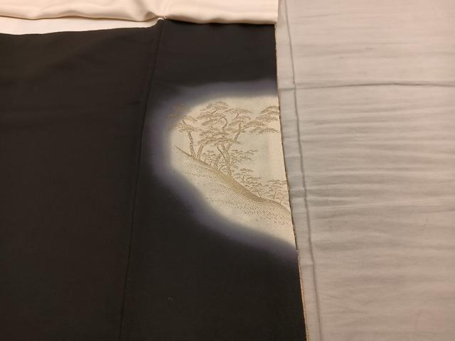 平和屋着物●豪華黒留袖　南天福寿　寿光織　暈し染め　金糸　正絹　逸品　BAAY1463mz