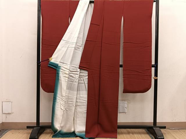 平和屋着物●豪華振袖　栗梅色　正絹　逸品　BAAY1472mz