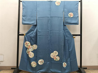平和屋着物■訪問着　刺繍　菊花文　金彩　正絹　逸品　BAAY1476mz