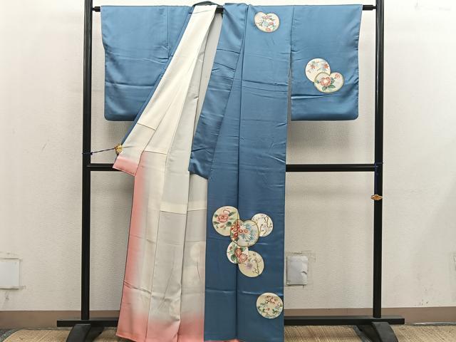平和屋着物■訪問着　刺繍　菊花文　金彩　正絹　逸品　BAAY1476mz