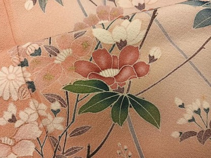 平和屋着物●訪問着　枝花文　暈し染め　金彩　正絹　逸品　BAAY1484mz