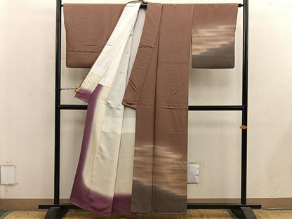 平和屋着物■訪問着　霞文　暈し染め　金彩　正絹　逸品　BAAY1495mz