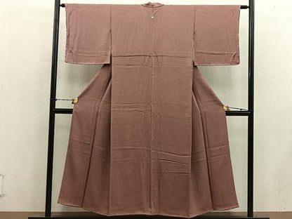 平和屋着物■上質な色無地　紋意匠　遠州茶色　正絹　逸品　BAAY1503mz
