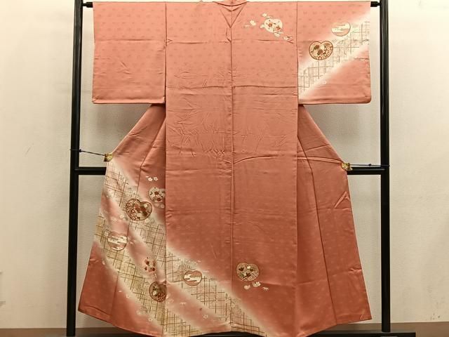 平和屋着物■訪問着　菊花文　暈し染め　金彩　正絹　逸品　BAAY1573mz