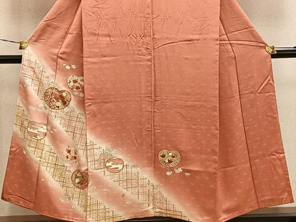 平和屋着物■訪問着　菊花文　暈し染め　金彩　正絹　逸品　BAAY1573mz