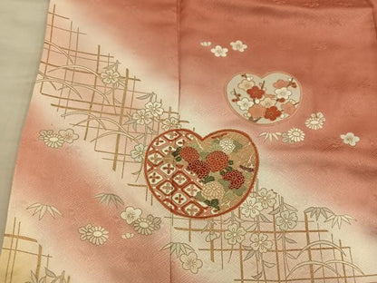 平和屋着物■訪問着　菊花文　暈し染め　金彩　正絹　逸品　BAAY1573mz