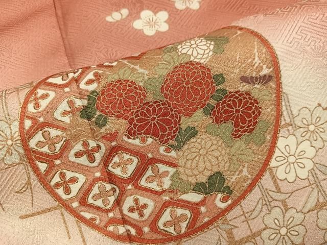 平和屋着物■訪問着　菊花文　暈し染め　金彩　正絹　逸品　BAAY1573mz