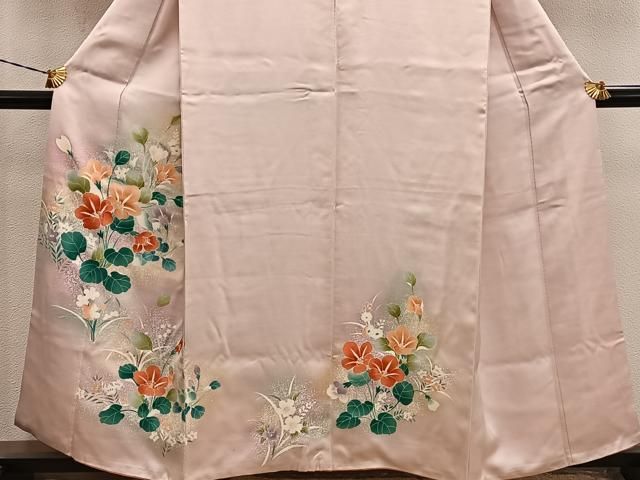 平和屋着物■訪問着　草花文　暈し染め　正絹　逸品　BAAY1575mz
