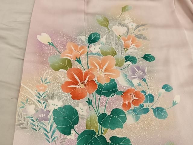 平和屋着物■訪問着　草花文　暈し染め　正絹　逸品　BAAY1575mz