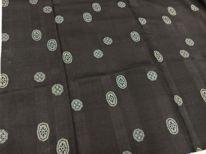 平和屋着物■上質な紬　菱花文　割り込み絣　地空き　正絹　逸品　BAAY1576mz