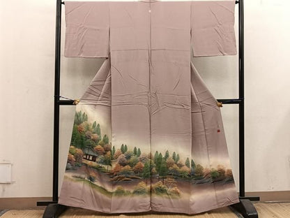 平和屋着物■豪華色留袖　作家物　樹林風景文　暈し染め　金彩　正絹　逸品　BAAY1577mz