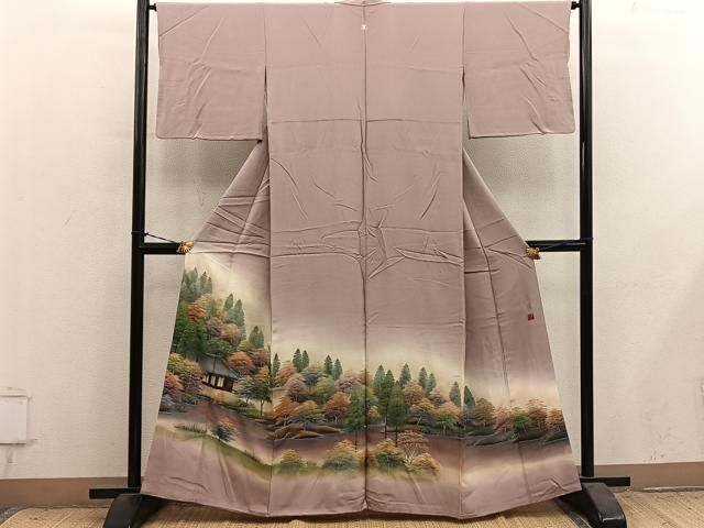 平和屋着物■豪華色留袖　作家物　樹林風景文　暈し染め　金彩　正絹　逸品　BAAY1577mz