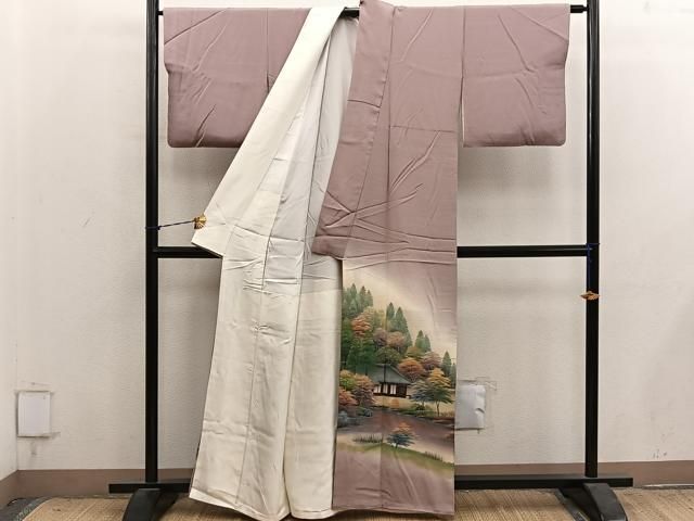 平和屋着物■豪華色留袖　作家物　樹林風景文　暈し染め　金彩　正絹　逸品　BAAY1577mz