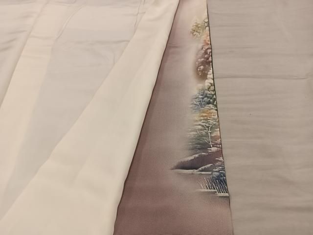 平和屋着物■豪華色留袖　作家物　樹林風景文　暈し染め　金彩　正絹　逸品　BAAY1577mz