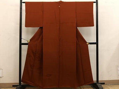 平和屋着物■豪華色留袖　風景花地紋　赤錆色　正絹　逸品　BAAY1591mz