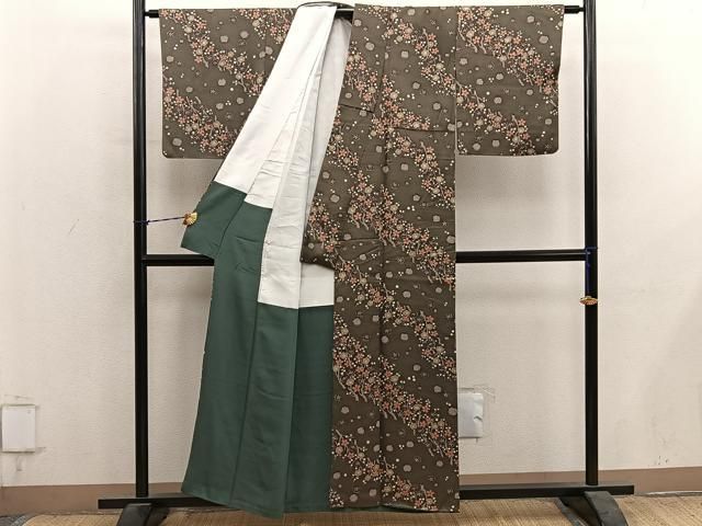 平和屋着物■上質な小紋　枝梅文　正絹　逸品　BAAY1593mz