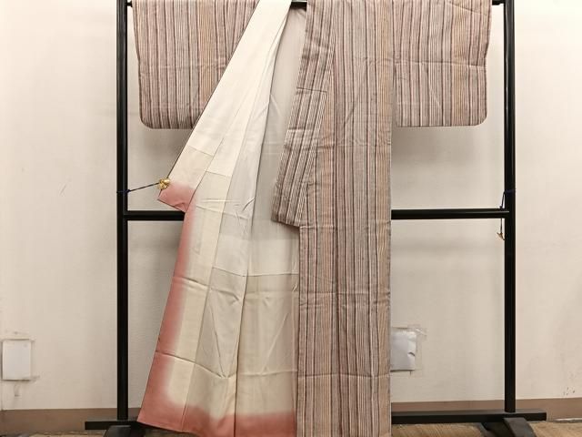 平和屋着物■上質な紬　間道　正絹　逸品　BAAY1609mz