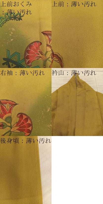 平和屋着物■豪華振袖　草花文　暈し染め　金彩　正絹　逸品　BAAY1610mz