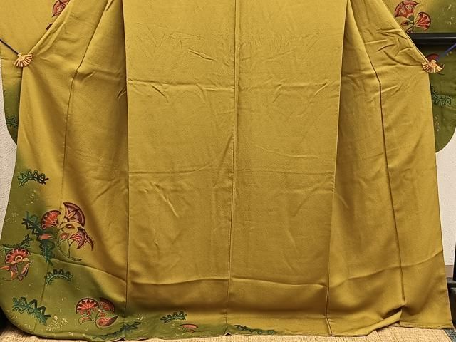 平和屋着物■豪華振袖　草花文　暈し染め　金彩　正絹　逸品　BAAY1610mz