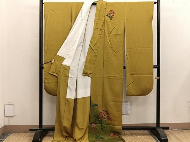 平和屋着物■豪華振袖　草花文　暈し染め　金彩　正絹　逸品　BAAY1610mz
