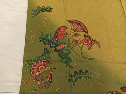 平和屋着物■豪華振袖　草花文　暈し染め　金彩　正絹　逸品　BAAY1610mz